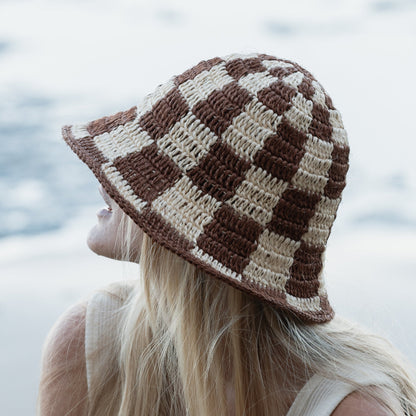 Crocheted Checkered Bucket Hat