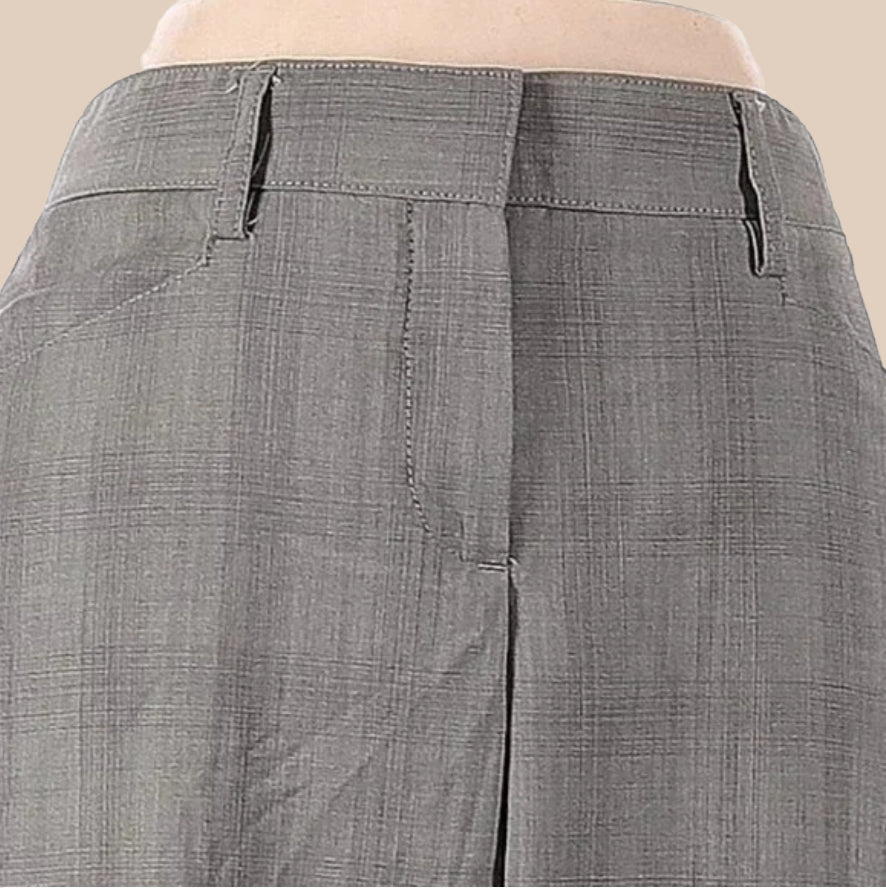 High Waisted Grey Plaid Wool Pants (Size 4) image 2