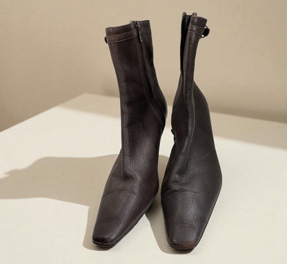 Prada Brown Leather Ankle Boot (Size 9) image 1