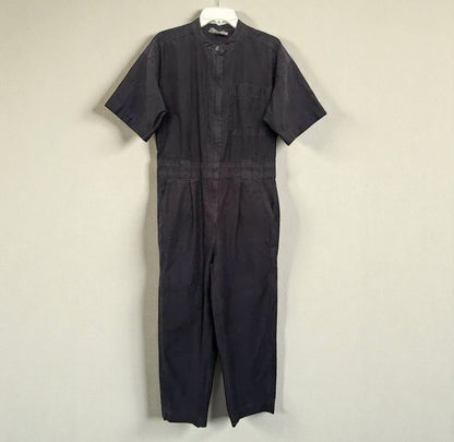 Black Organic Cotton Utility Jumpsuit (Size 2) image 0