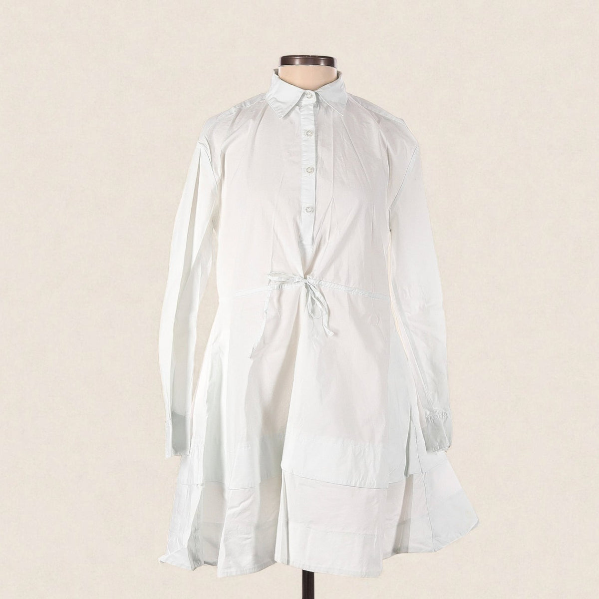 Long Sleve White Shirt Dress (Size Small) image 0