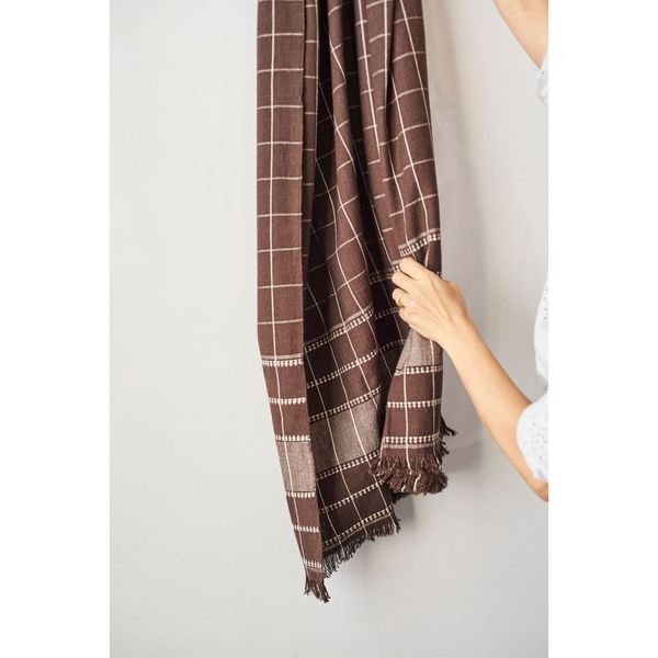 Treacle Checks Pattern Organic Cotton Handloom Throw