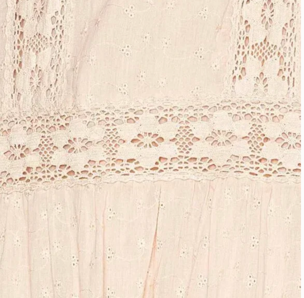 Beige V-Neck Midi Dress (Size Medium) image 3