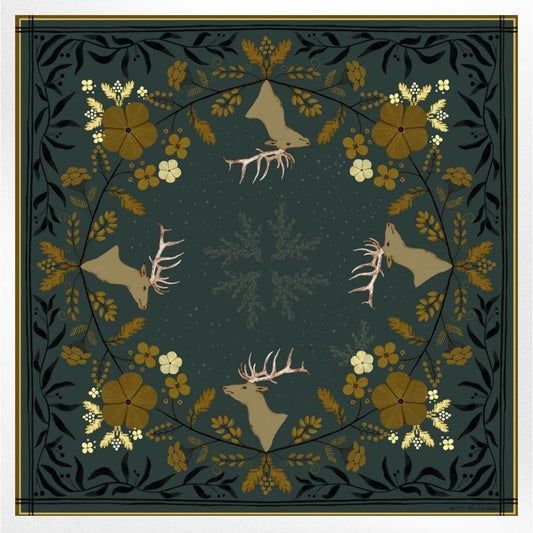 Haven Golden Wildflowers & Elk Silk Scarf