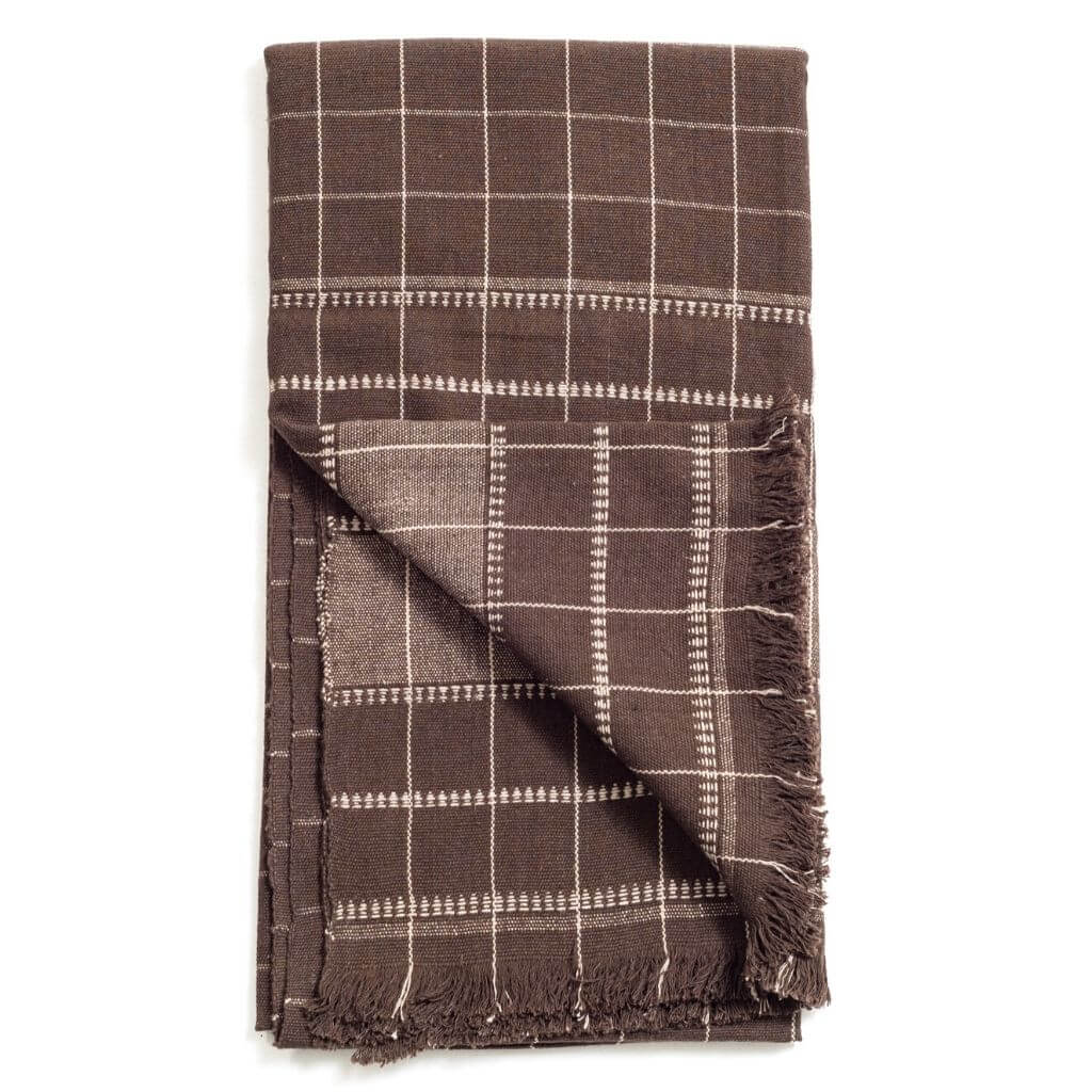 Treacle Checks Pattern Organic Cotton Handloom Throw