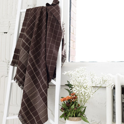 Treacle Checks Pattern Organic Cotton Handloom Throw