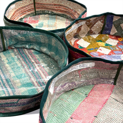 Vintage Kantha Quilt Pet Bed + Cushion