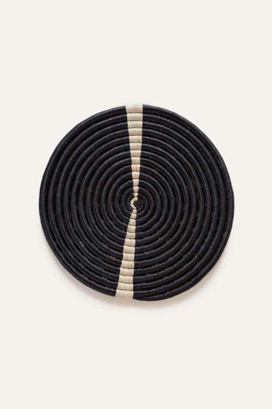 Natural + Black Split Raffia Placemat
