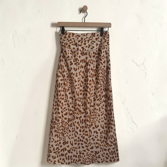 Animal Print Satin Slip Skirt | Size 2