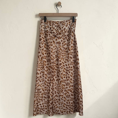 Animal Print Satin Slip Skirt | Size 2