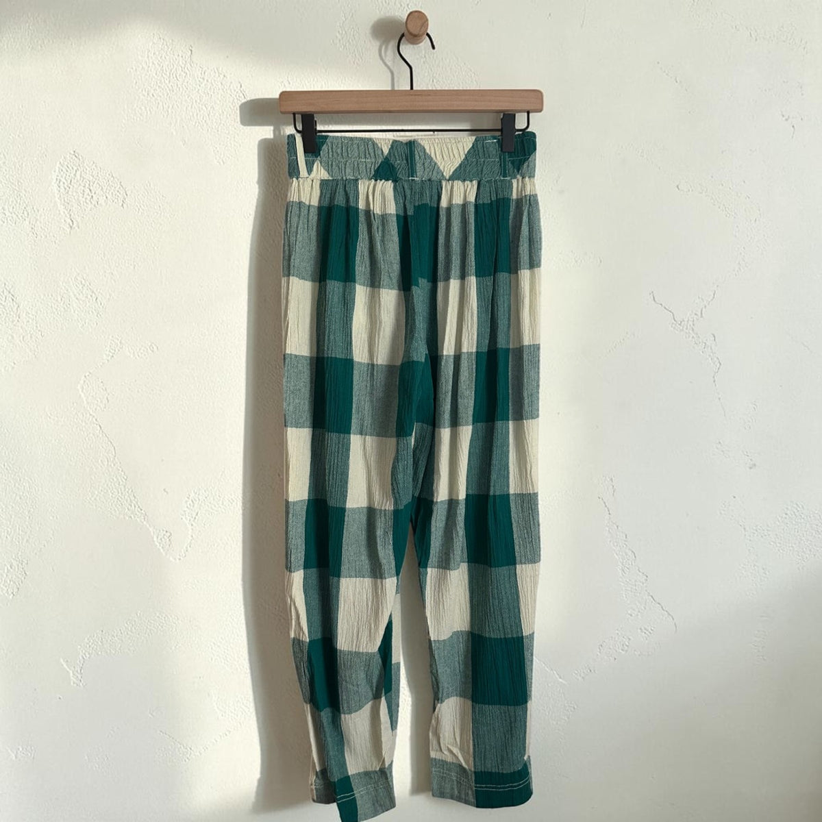 Green Plaid High Waisted Trousers | Size X-Small