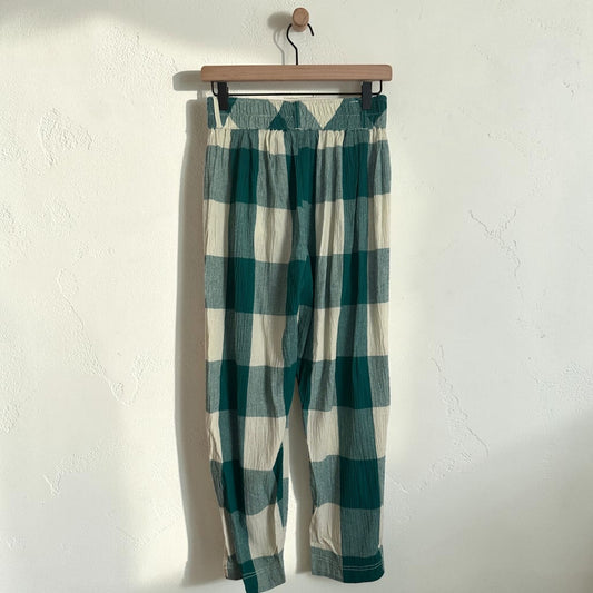 Green Plaid High Waisted Trousers | Size X-Small