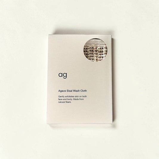 Good Bounty Agave Sisal Washcloth in beige packaging with a circular cutout showing the textured natural fiber weave.
