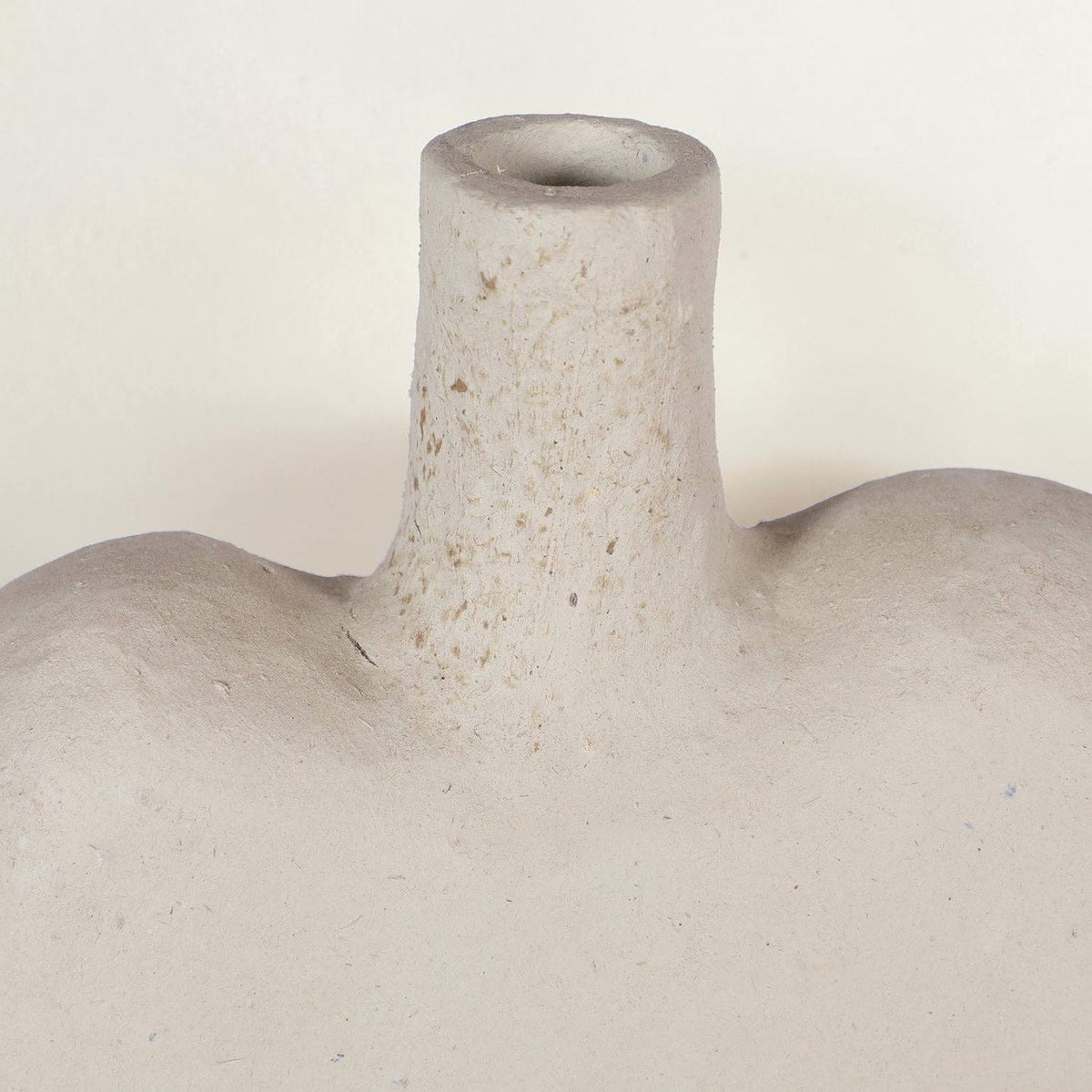 Good Bounty Aliya paper mache vessel with a textured white finish and unique sculptural shape.