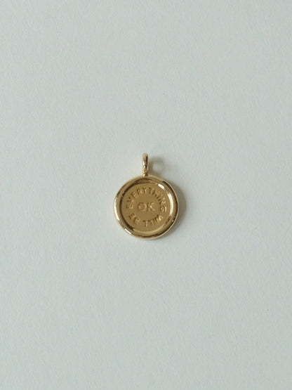 Everything Will Be OK Charm on Box Chain Necklace