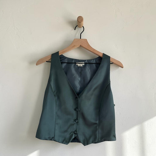 Satin Tuxedo Vest  | Size Medium