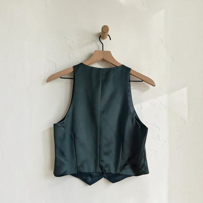Satin Tuxedo Vest  | Size Medium