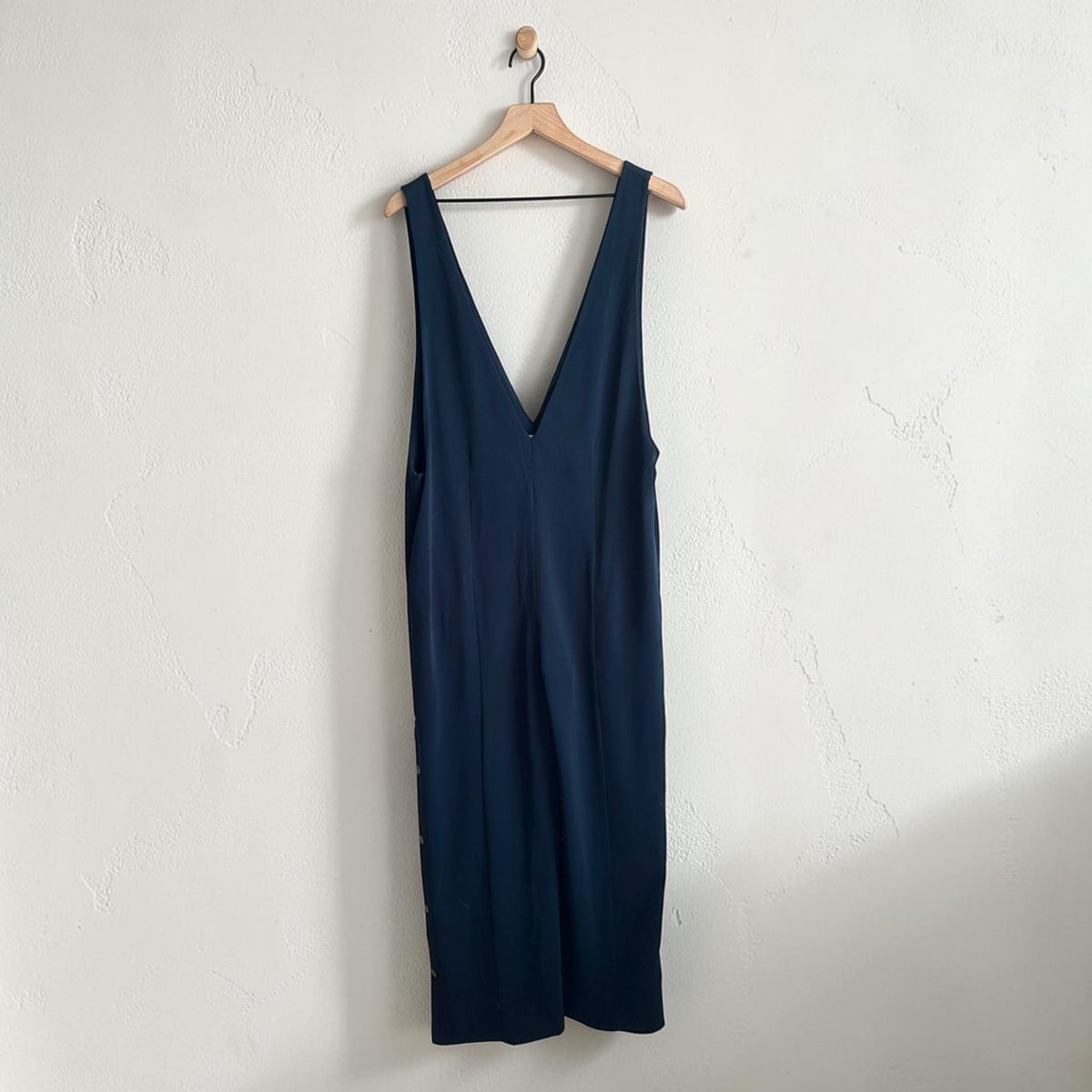 Navy Deep Plunge Wide Leg Jumpsuit | Size Medium
