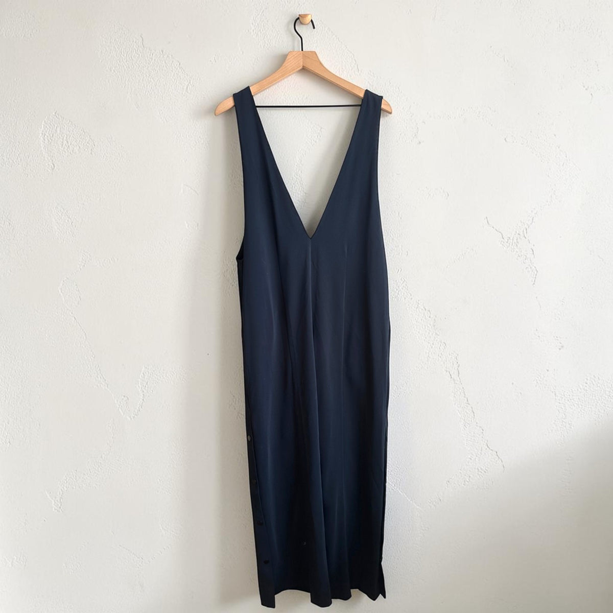 Navy Deep Plunge Wide Leg Jumpsuit | Size Medium