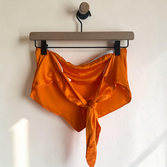 Amanda Uprichard Orange Bandana-Hem Top | Size Small