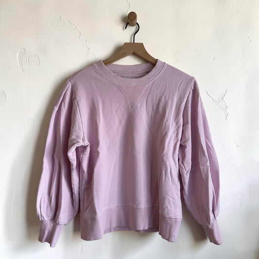 Bubblegum Pink Crewneck Puff Sleeve Sweatshirt | Size Medium