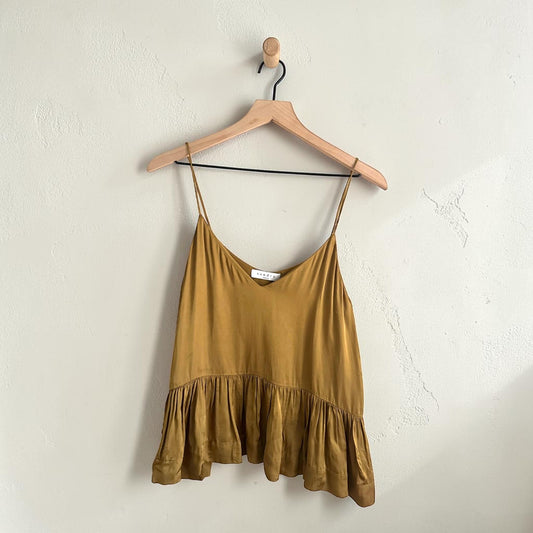 Gold Soft Peplum Camisole Top | Size 2