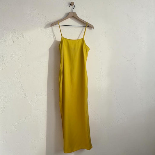 Marigold Yellow Midi Slip Dress | Size Medium