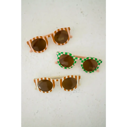 Striped Baby Sunnies for Kids | White + Brown
