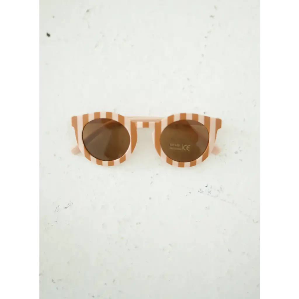 Striped Baby Sunnies for Kids | White + Brown