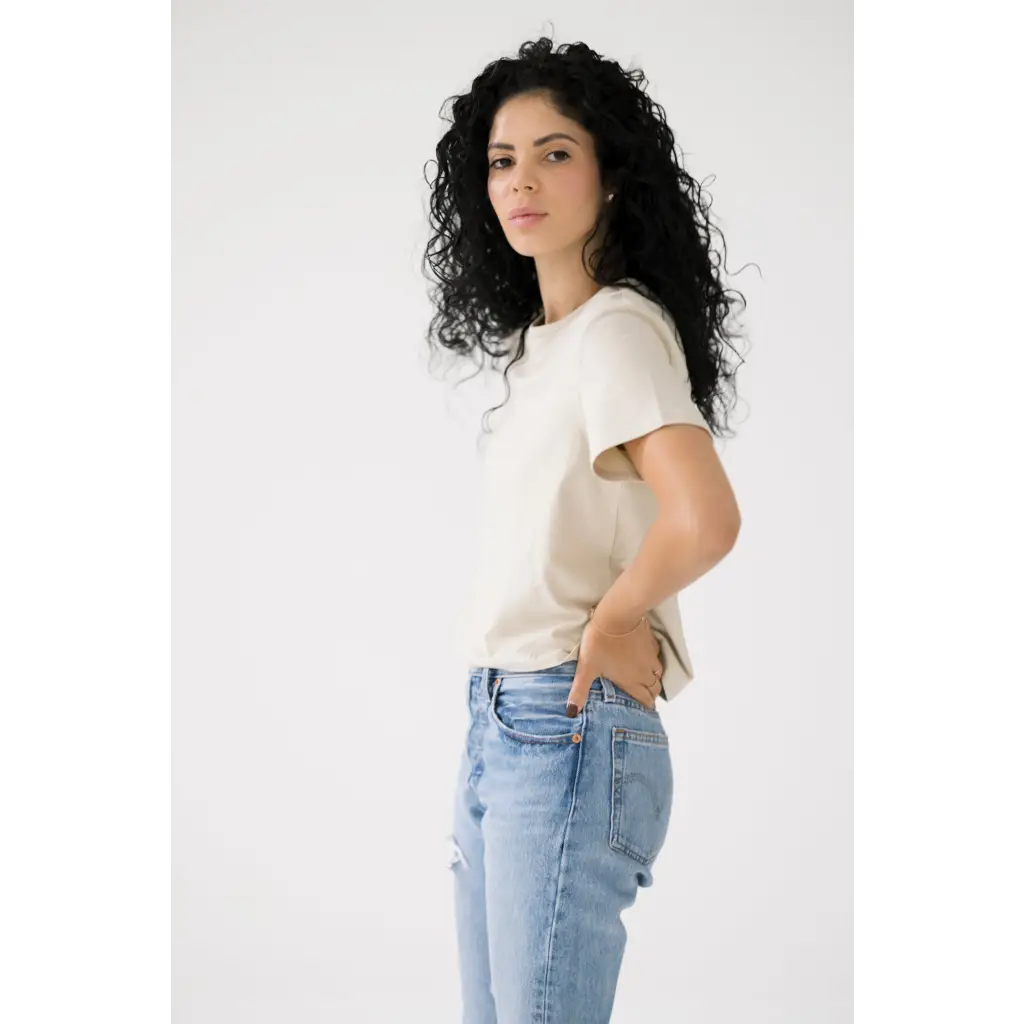 Mom Crop | Bone White