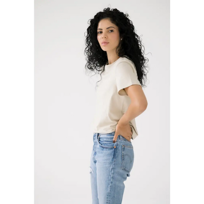 Mom Crop | Bone White