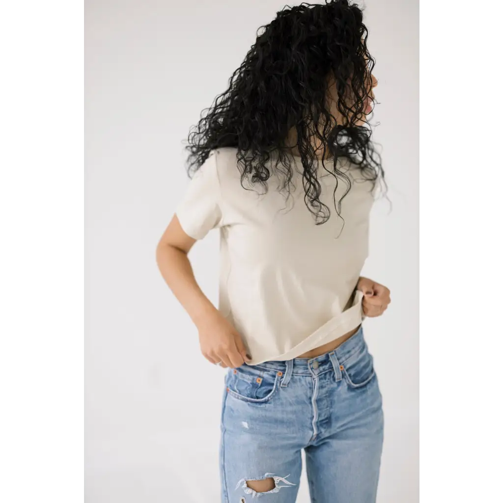 Mom Crop | Bone White