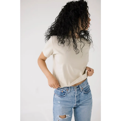 Mom Crop | Bone White