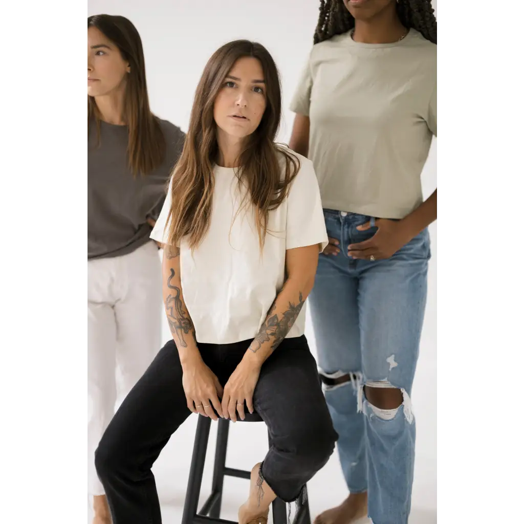 Mom Crop | Bone White