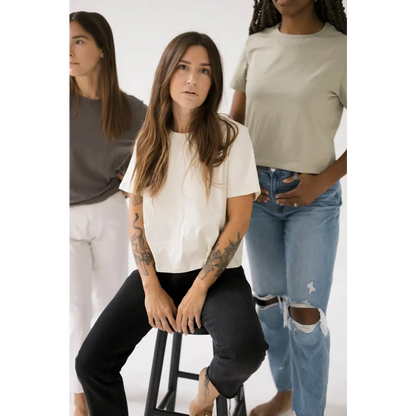 Mom Crop | Bone White