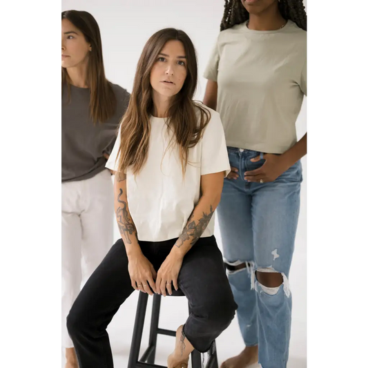 Mom Crop | Bone White