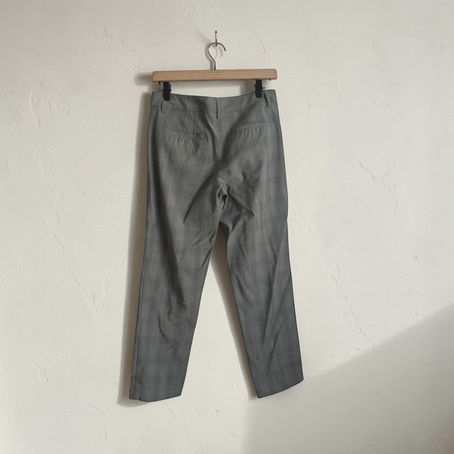 High Waisted Grey Plaid Wool Pants | Size 4