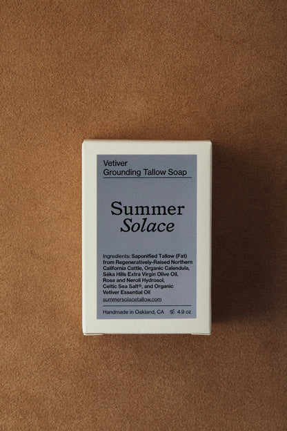 Vetiver Tallow Soap | Face, Body + Hair