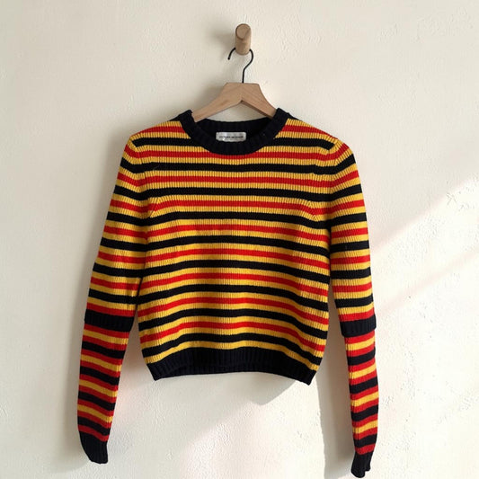 Victoria Beckham Retro Stripe Wool Pullover Sweater | Size Small
